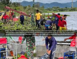 Rutan Balige Kelas IIB SUMUT Dukung KODIM 0210 TU Gotong royong Bersihkan Danau Toba dari Eceng Gondok