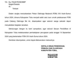 Pelajar Tingkat PAUD, TK, SD, dan SMP Se-Kabupaten Toba Diwajibkan Menyaksikan Acara Final Pada PON ACEH – SUMUT Ke XXI Cabor SKI AIR