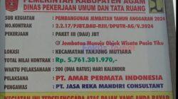 Diduga Adanya Persekongkolan Jahat Pada Proyek Jembatan Menuju Mesjid Sirah, Tempat Wisata Tiku Tanjung Mutiara 