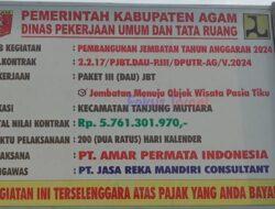 Diduga Adanya Persekongkolan Jahat Pada Proyek Jembatan Menuju Mesjid Sirah, Tempat Wisata Tiku Tanjung Mutiara