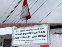 Bendera Merah Putih Rusak Berkibar dikantor Dinas PMD Taput, Kadis Bungkam Saat dikonfirmasi