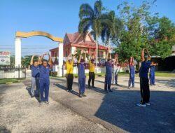 Personil Polsek Pangkalan Kuras Gelar Olahraga Pagi untuk Tingkatkan Kesehatan dan Semangat