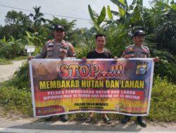 Cegah Karhutla, Polsek Teluk Meranti Sebar Maklumat Kapolda dan Gelar Binluh di Perkebunan Warga