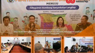 Bupati Humbahas Buka Sosialisasi Pengukuran dan Pemetaan Tanah 2025