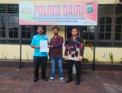 Didampingi Kuasa Hukum, Bangun M.T. Manalu Laporkan Kades ke Polres Dairi Dugaan Tindak Pidana UU Pers